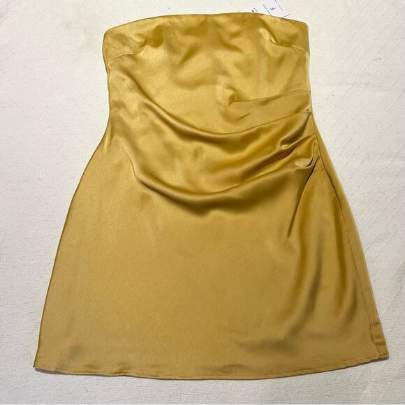 Wayf Strapless Gold Dress Medium NWT - Picture 13 of 13